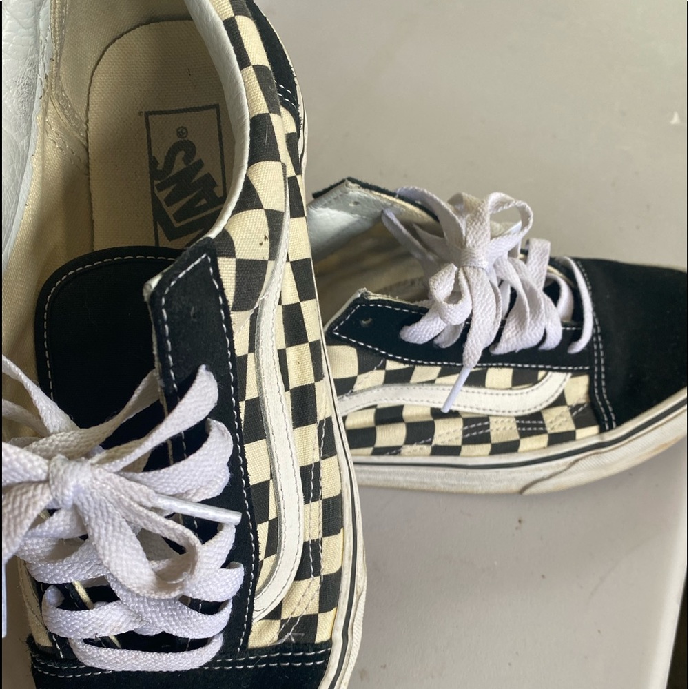 Black/White checkerboard Vans